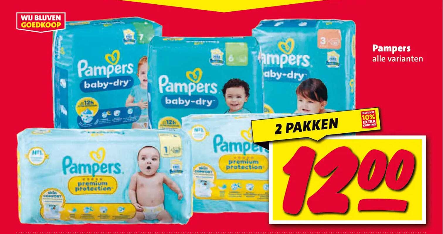 2 PAKKEN Pampers baby-dry en premium protection