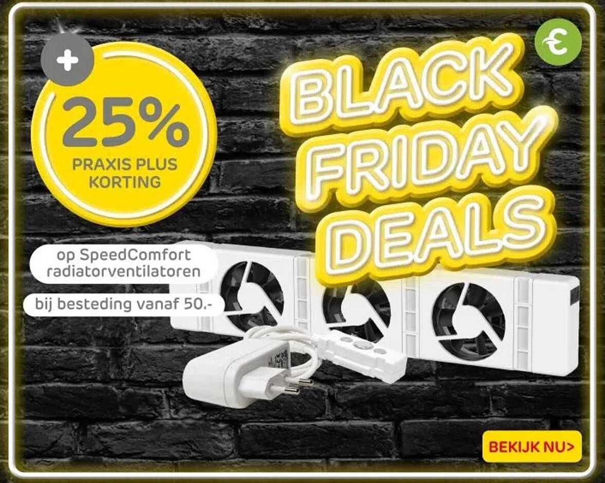 25% PRAKIS PLUS KORTING op SpeedComfort radiatorventilatoren bij besteding vanaf 50.-