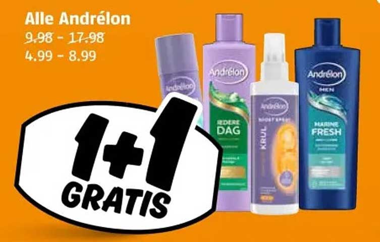 Alle Andrélon 1+1 gratis