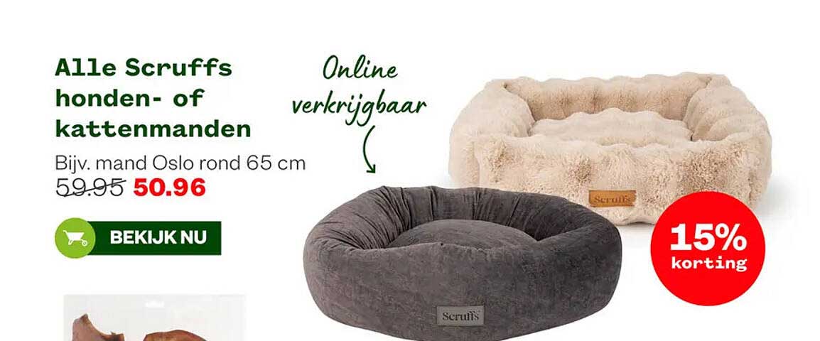 Alle Scruffs honden- of kattenmanden Bijv. mand Oslo rond 65 cm