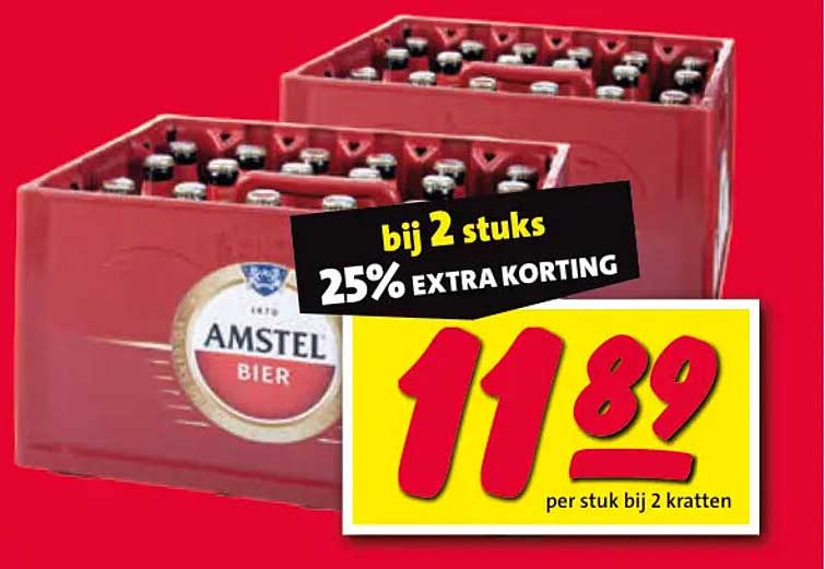 Amstel Bier - 25% extra korting bij 2 stuks