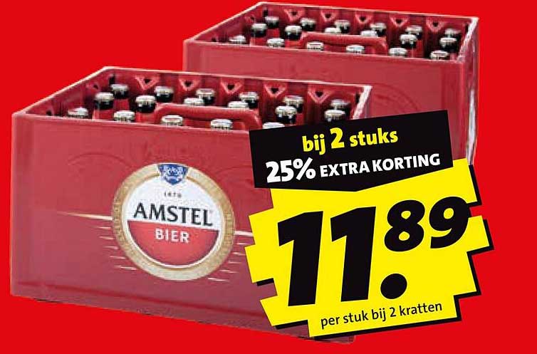 AMSTEL BIER bij 2 stuks 25% EXTRA KORTING