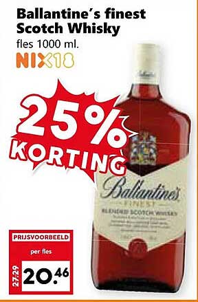 Ballantine's finest Scotch Whisky fles 1000 ml.