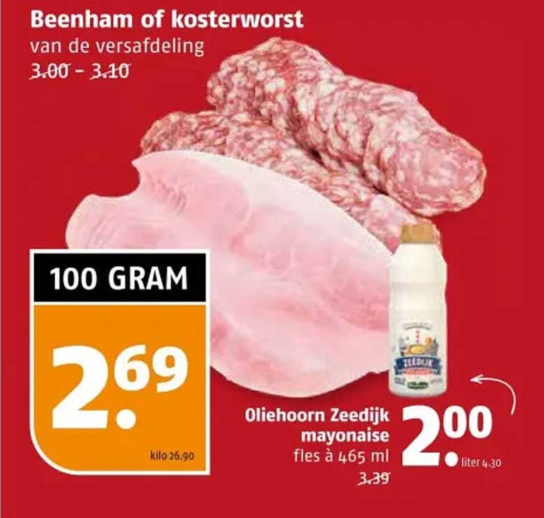 Beenham of kosterworst van de versafdeling
