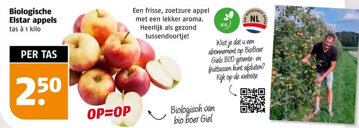 Biologische Elstar appels tas à 1 kilo