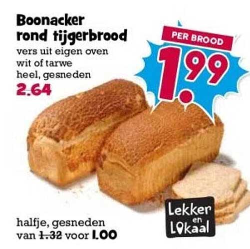 Boonacker rond tijgerbrood