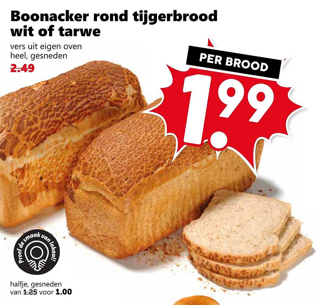 Boonacker rond tijgerbrood wit of tarwe