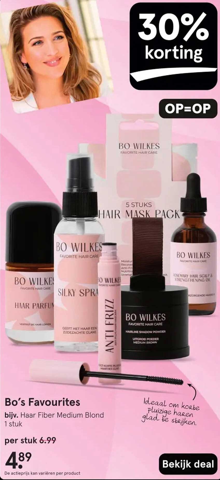 Bo's Favourites bijv. Haar Fiber Medium Blond