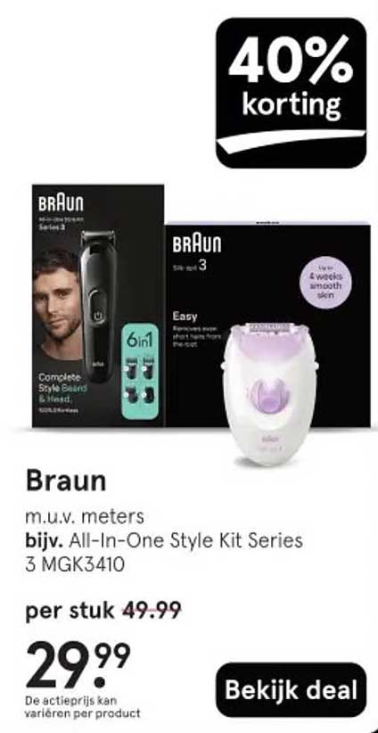 Braun m.u.v. meters bijv. All-In-One Style Kit Series 3 MGK3410