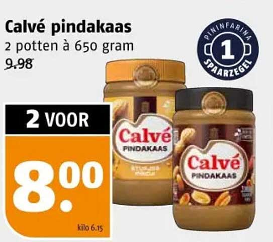 Calvé pindakaas - 2 potten à 650 gram