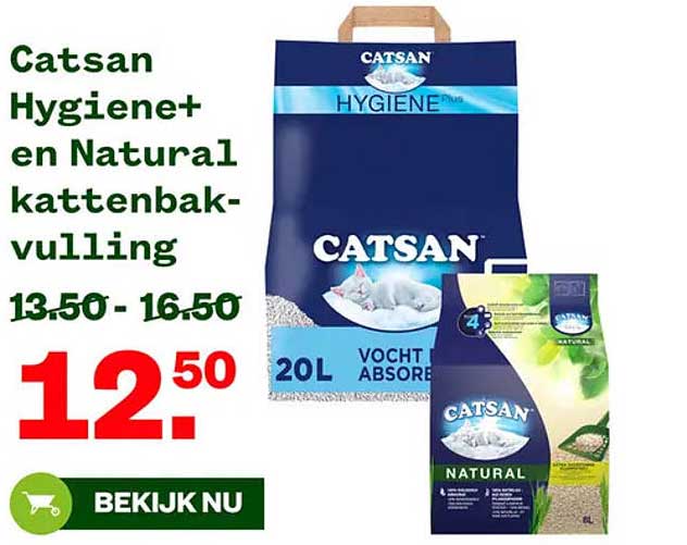Catsan Hygiene+ en Natural kattenbak-vulling