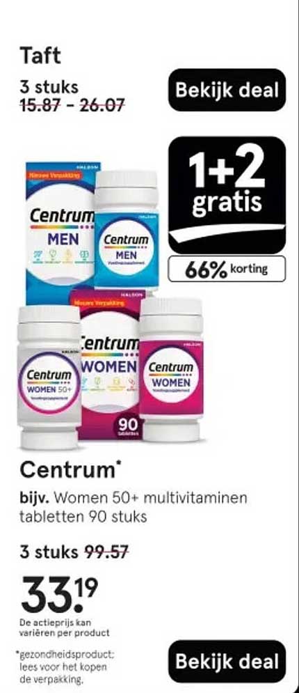 Centrum* bijv. Women 50+ multivitaminen tabletten 90 stuks