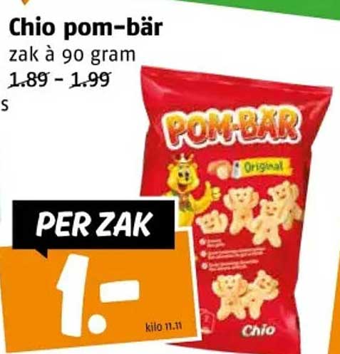 Chio pom-bär zak à 90 gram