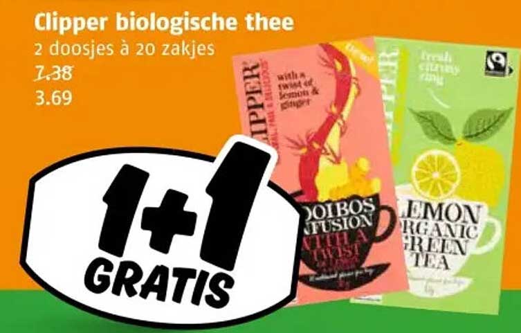 Clipper biologisch thee 2 doosjes à 20 zakjes