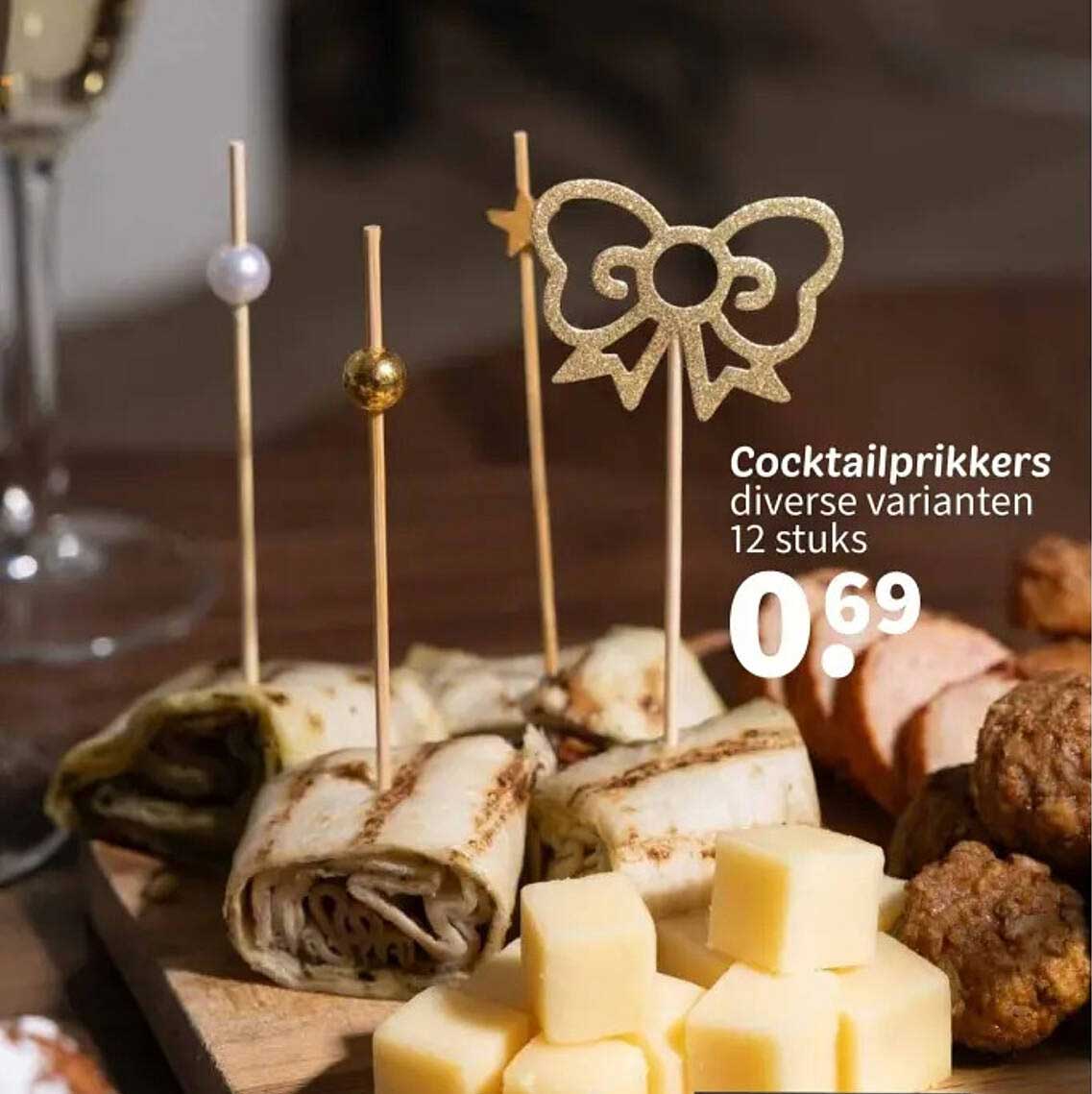 Cocktailprikkers diverse varianten 12 stuks