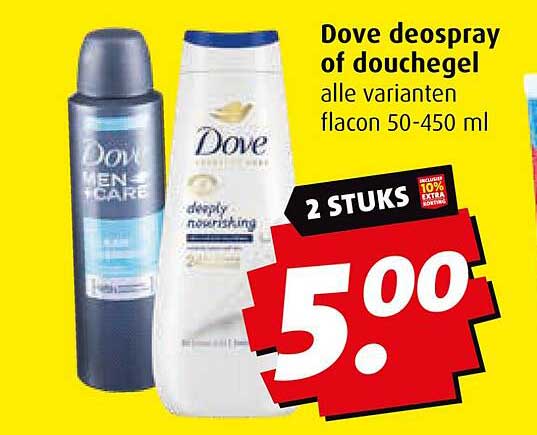 Dove deodorant of douchegel alle varianten flacon 50-450 ml
