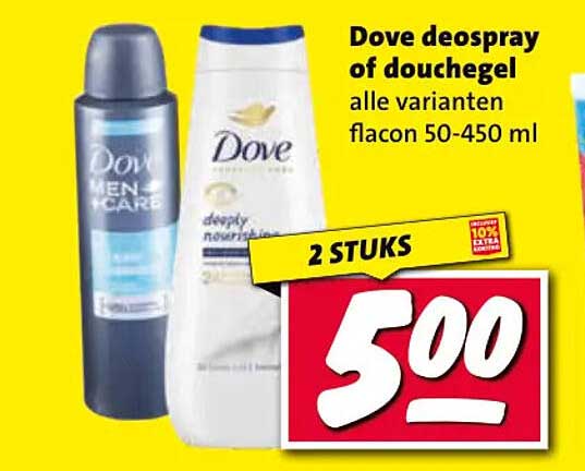 Dove deospray of douchegel alle varianten flacon 50-450 ml