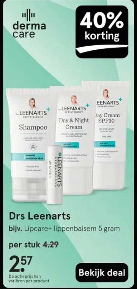 Drs Leenarts bijv. Lipcare+ lippenbalsem 5 gram