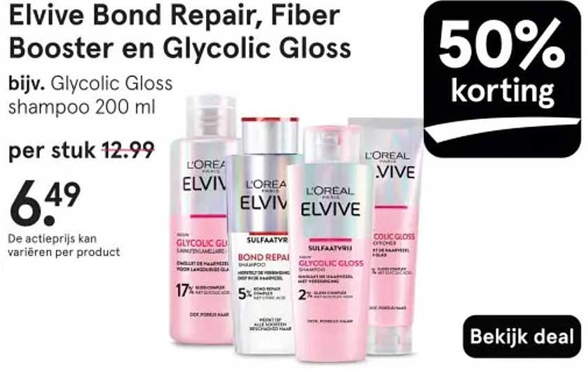 Elvive Bond Repair, Fiber Booster en Glycolic Gloss