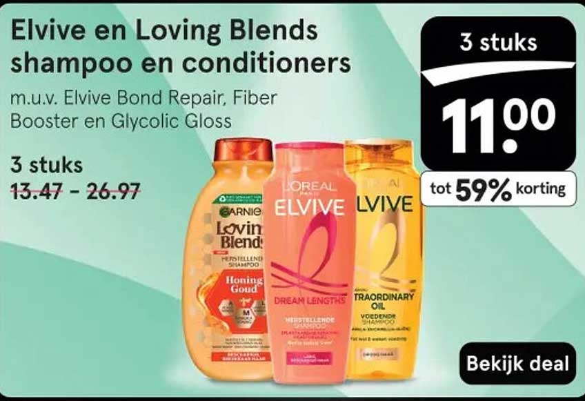 Elvive en Loving Blends shampoo en conditioners