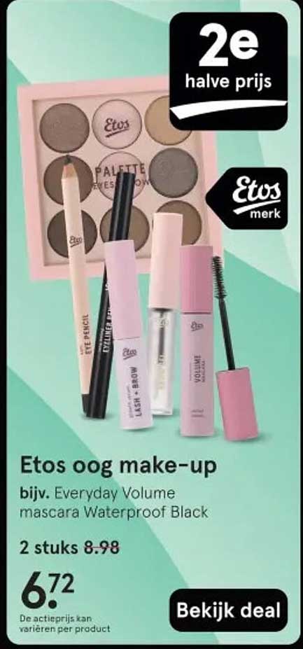 Etos oog make-up bijv. Everyday Volume mascara Waterproof Black