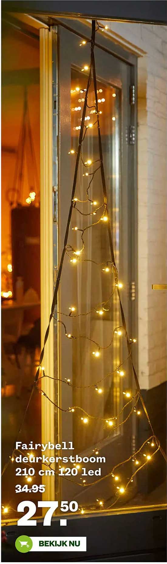 Fairybell deurkerstboom 210 cm 120 led
