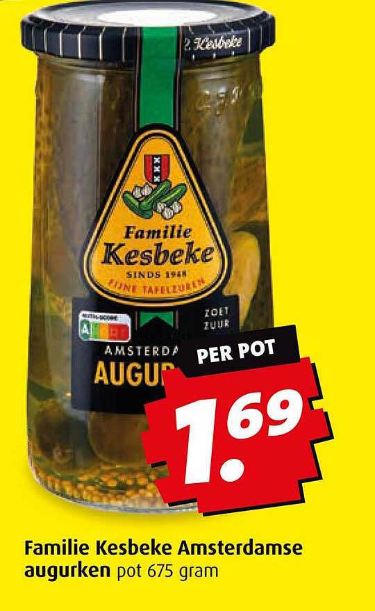 Familie Kesbeke Amsterdamse augurken pot 675 gram