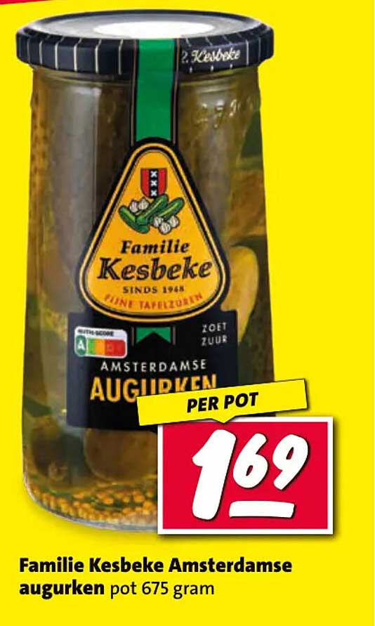 Familie Kesbeke Amsterdamse augurken pot 675 gram