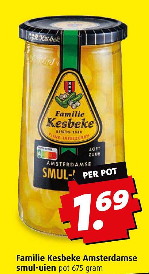 Familie Kesbeke Amsterdamse smul-uien pot 675 gram