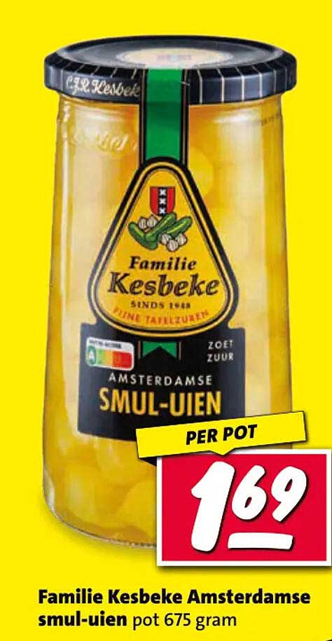 Familie Kesbeke Amsterdamse smul-uien pot 675 gram