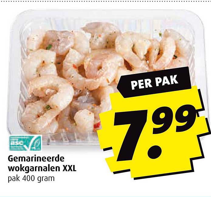 Gemarineerde wokgarnalen XXL