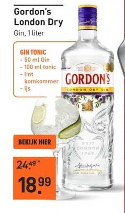 Gordon's London Dry Gin, 1 liter