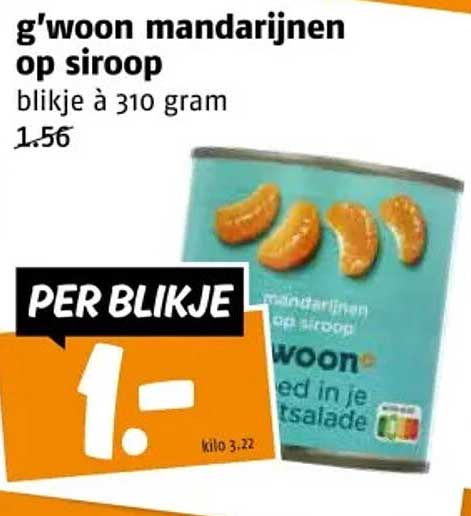 g'woon mandarijnen op siroop blijkje à 310 gram