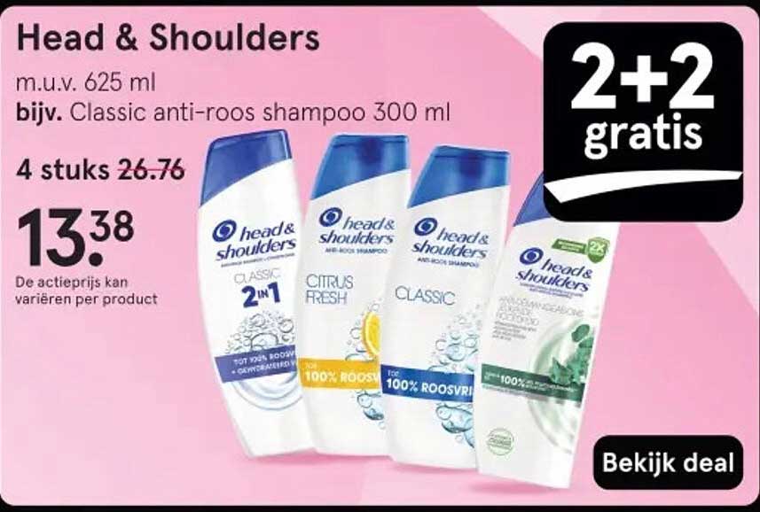 Head & Shoulders m.u.v. 625 ml bijv. Classic anti-roos shampoo 300 ml