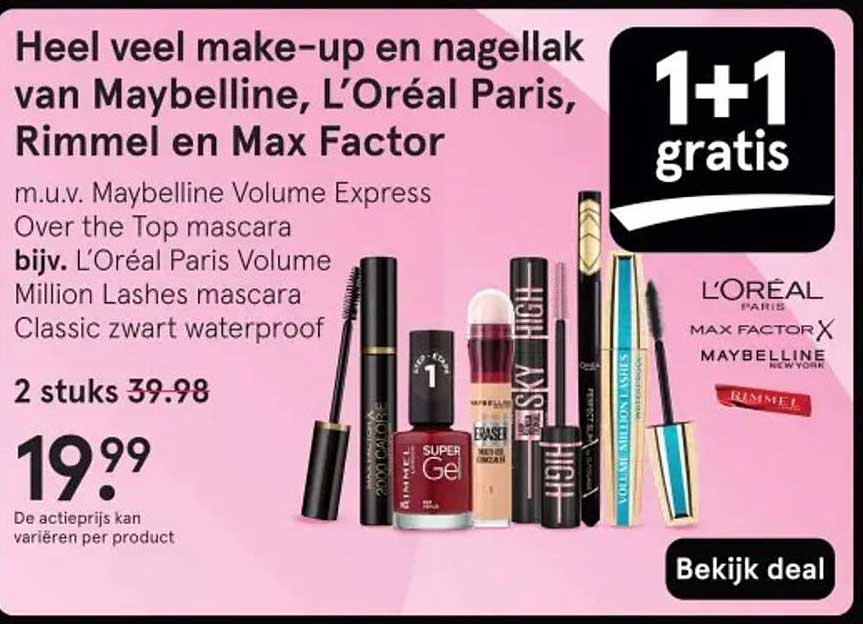 Heel veel make-up en nagellak van Maybelline, L’Oréal Paris, Rimmel en Max Factor