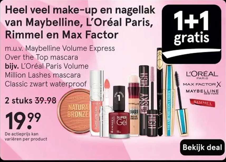 Heel veel make-up en nagellak van Maybelline, L’Oréal Paris, Rimmel en Max Factor