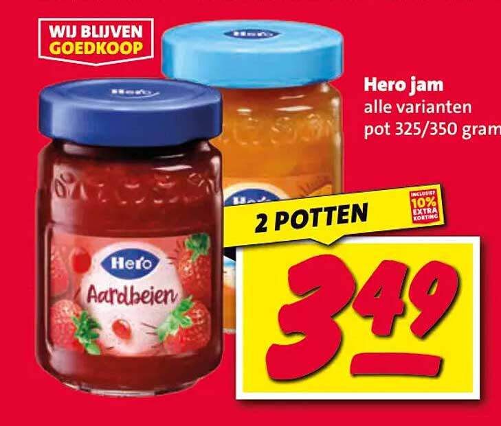 Hero jam alle varianten pot 325/350 gram