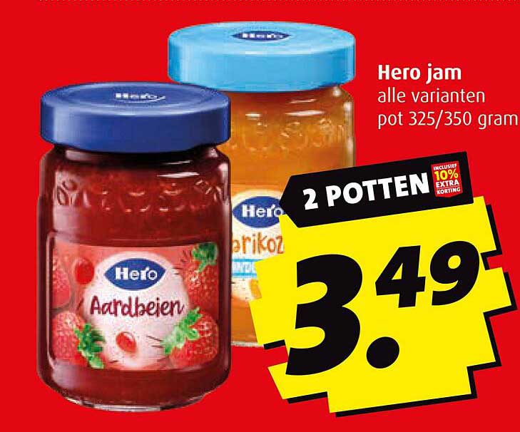Hero jam alle varianten pot 325/350 gram