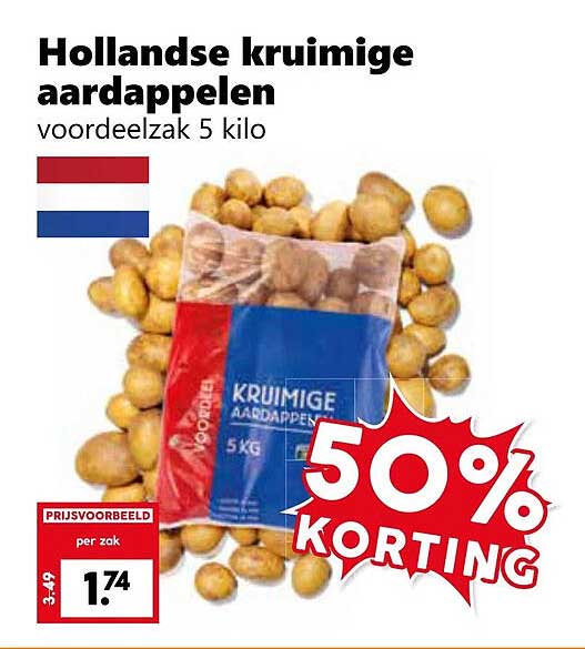 Hollandse kruimige aardappelen voordeelszak 5 kilo