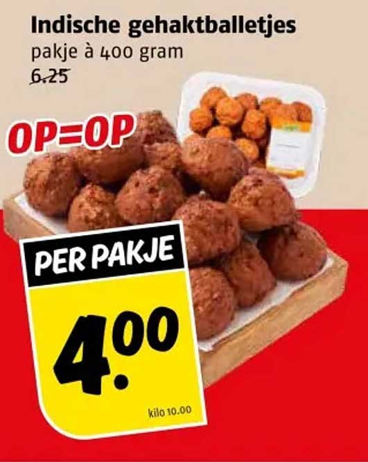 Indische gehaktballetjes pakje à 400 gram