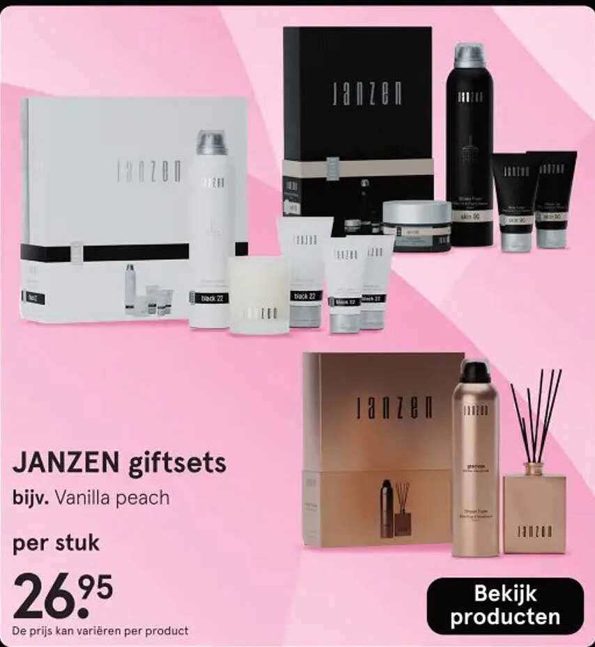 JANZEN giftssets bijv. Vanilla peach