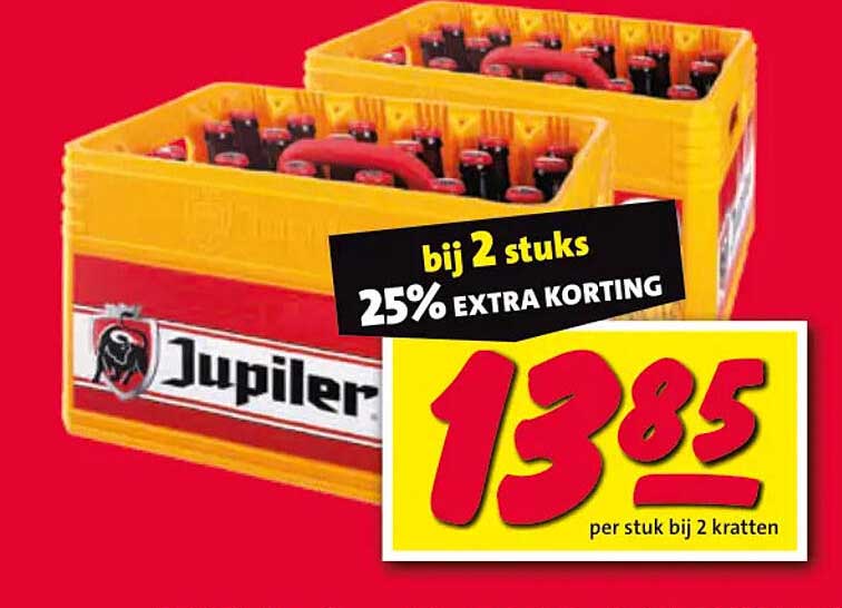 Jupiler Bier - 2 kratten voor €13,85 per stuk bij 2 kratten