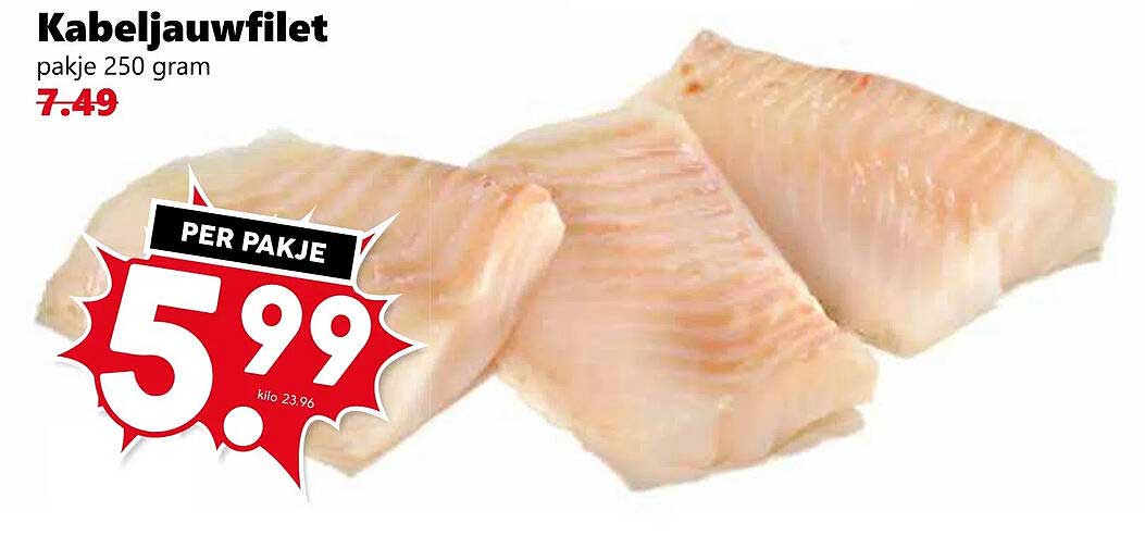 Kabeljauwfilet pakje 250 gram