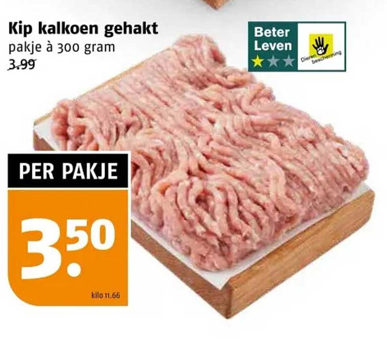 Kip kalkoen gehakt pakje à 300 gram