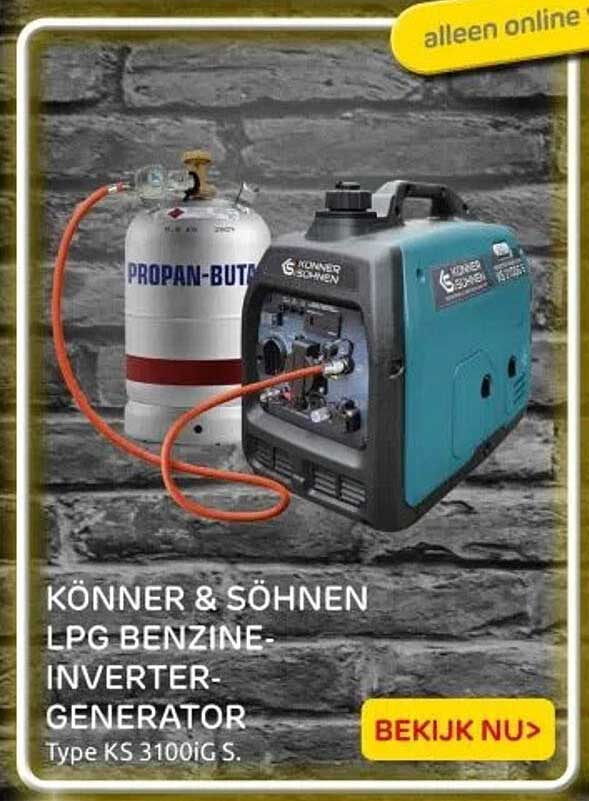 KÖNNER & SÖHNEN LPG BENZINE-INVERTER-GENERATOR Type KS 3100iG S.