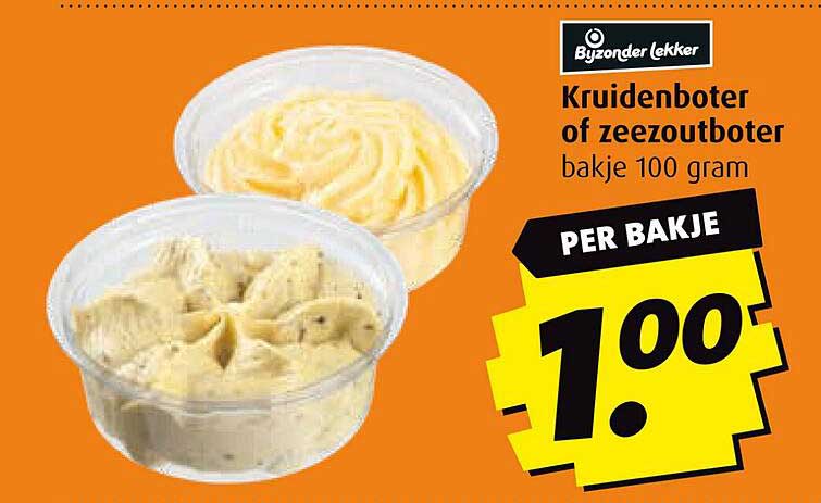 Kruidenboter of zeezoutboter bakje 100 gram