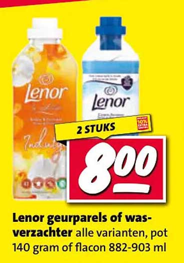 Lenor ge Pearl of wasverzachter alle varianten, pot 140 gram of flacon 882-903 ml