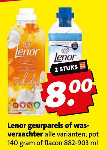 Lenor geurtasperels of wasverzachter alle varianten, pot 140 gram of flacon 882-903 ml