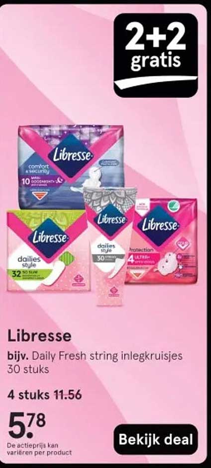 Libresse bijv. Daily Fresh string inlegkruisjes 30 stuks