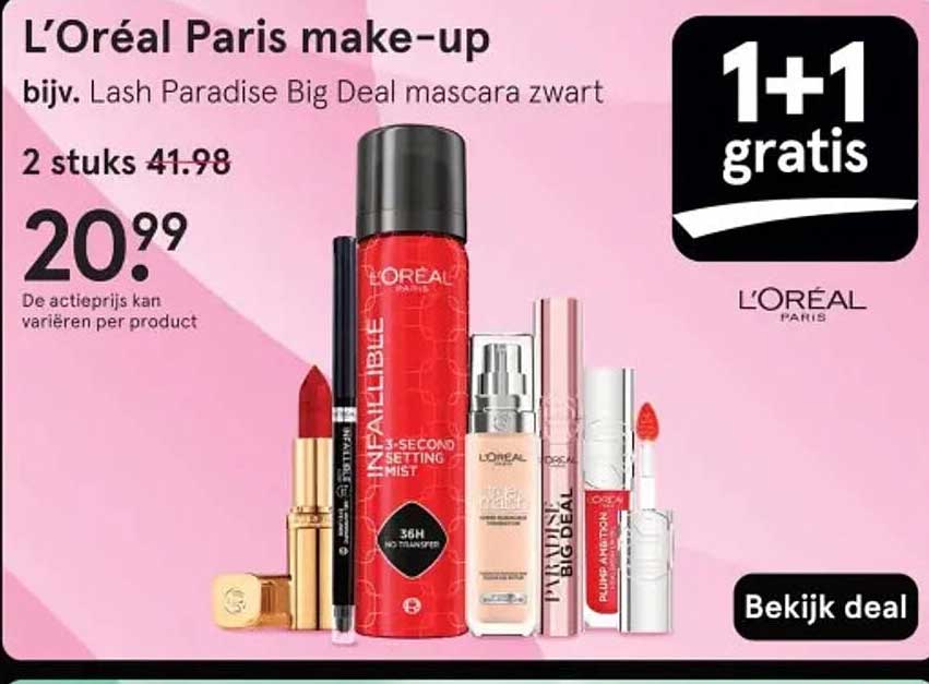L’Oréal Paris make-up bijv. Lash Paradise Big Deal mascara zwart